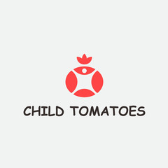 Fototapeta premium tomato child logo / tomato vector