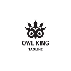Owl king logo design template - vector