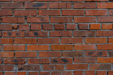 old abandoned red brick wall