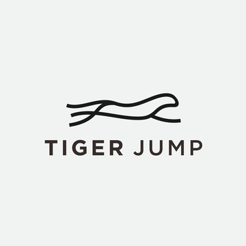 tiger jump logo / tiger vector