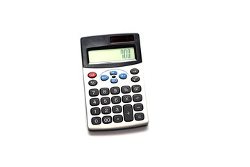 Seven hundered on Electronic calculator on White background.