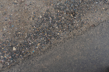 old asphalt of an abandoned road