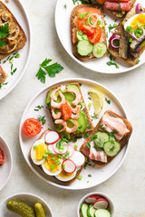 Open faced sandwiches