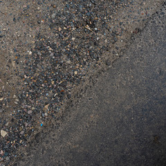 old asphalt of an abandoned road
