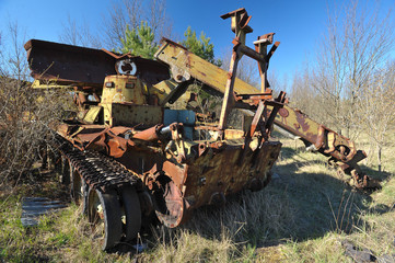 Abandoned soviet military engineering vehicle