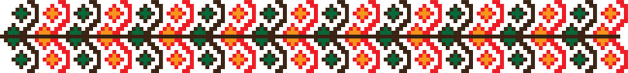 Obraz premium Traditional Romanian folk art knitted embroidery pattern 