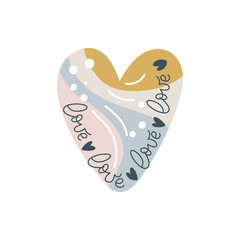 Vector Childish hand drawn heart. Creative scandinavian kids element of design for fabric, wrapping, textile, wallpaper, apparel. illustration
