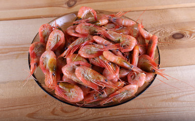 Shrimps on table