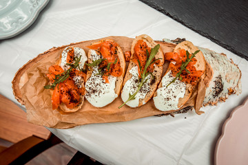 sandwiches with fish and cheese