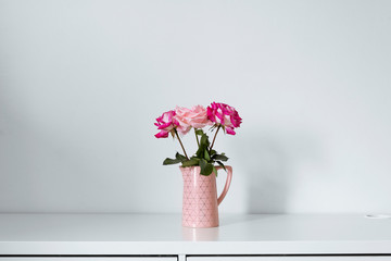 pink flowers in a vase