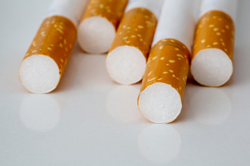 cigarettes on white background