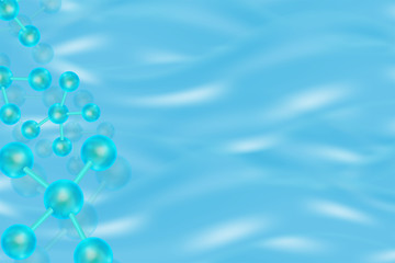 Blue scientific concept background with copy space, illustration vector.	