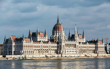 Fototapeta premium a view in budapest parliament at daylight