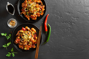 Spicy garlic fried chicken (Kkanpunggi)