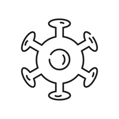 Danger bacterium line icon Vector illustration for medical banner, poster and web design. Coronavirus bacteria covid-19 concept