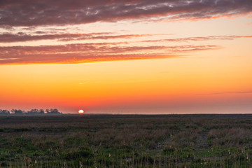 Sonnenuntergang an der Nordseeküste.