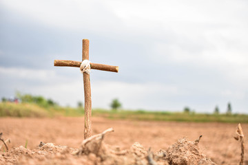 Ascension day concept: Religious symbolism. Jesus died and resurrected.