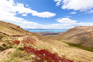 View of Argentinean lake, from the top of mount 