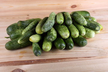 Cucumbers on table