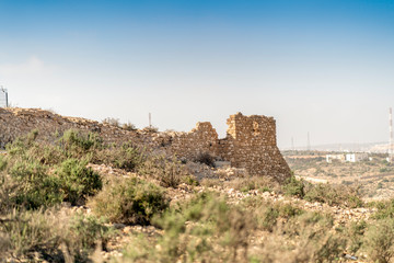 Oufella Hill Ruins with old city walls of Agadir that was destroyed by earthquake, Morocco