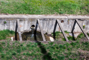 Run-off pipe discharging water