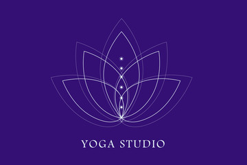 yoga studio logo, vector flat illustration