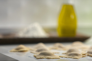 Fototapeta na wymiar Italian pasta ravioli