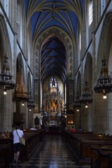 Fototapeta na wymiar The interior of the Basilica of Holy Trinity in Cracow, Poland