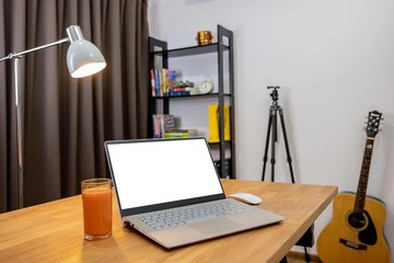 Remotely working at home office.