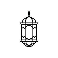 Arabic lantern line icon, light and muslim, lamp sign, vector graphics, a linear pattern on a white background. Vector illustration. EPS 10.