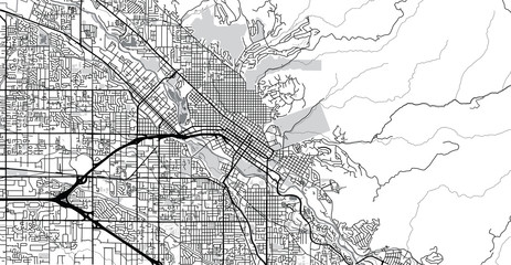 Naklejka premium Urban vector city map of Boise, USA. Idaho state capital