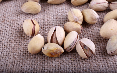 Pistachio nuts on bagging