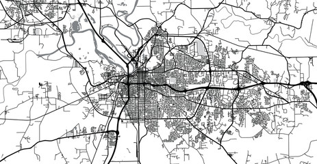 Urban vector city map of Montgomery, USA. Alabama state capital