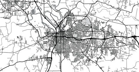 Obraz premium Urban vector city map of Montgomery, USA. Alabama state capital