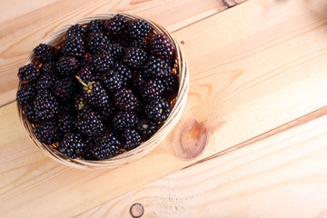 Blackberry on table