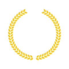Laurel wreath symbol vector illustration isolated on white.