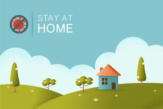 Stay at home  logo Vector illustration