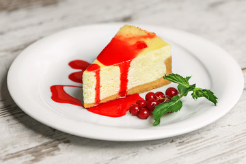 Delicious cake. Healthy food. Top view.