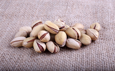 Pistachio nuts on bagging