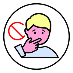 avoid touching your face. medical icon of self-defense against infections. the emblem of the coronavirus
