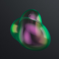  Soap bubble on a black background. 3d render. 