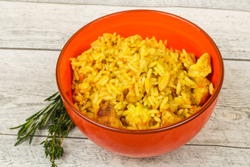 Plov with turkey