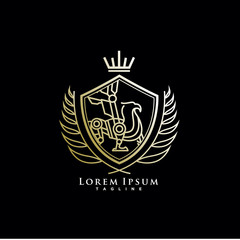 heraldic, luxury griffin logo design