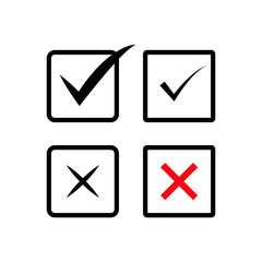 Check and cross mark icon