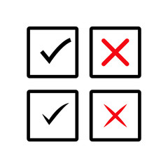 Check and cross mark icon