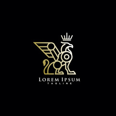 heraldic, luxury griffin logo design