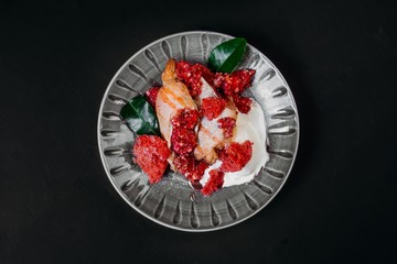 red caviar on a plate