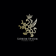 heraldic, luxury griffin logo design