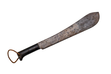 ancient world war II machete made in usa on white background - obrazy, fototapety, plakaty