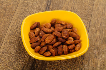 Almonds nuts heap